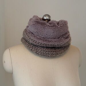 Plush Gray Women's Scarf - handmade